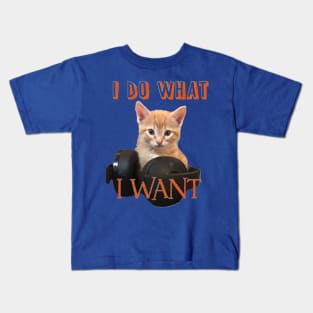 Gamer Cat - I do what I want Kids T-Shirt